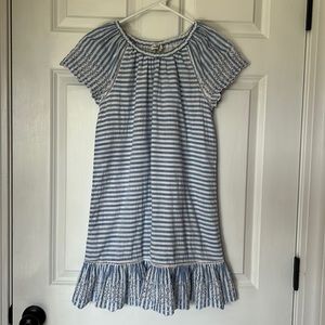 Vineyard Vines Girls Blue and White Striped Eyelet Dress Size L